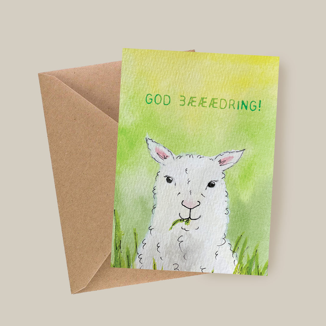 God bedring kort - God bæædring - sau – akvarell | Party Animals