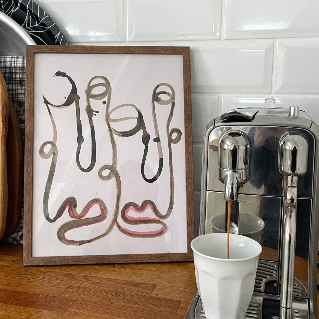 Kaffeslabberas - Originaltkunstverk - multimediamaleri