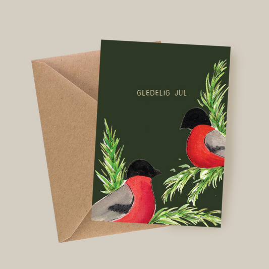 Merry Christmoose – handgemaakte kerstkaart met origineel kunstwerk