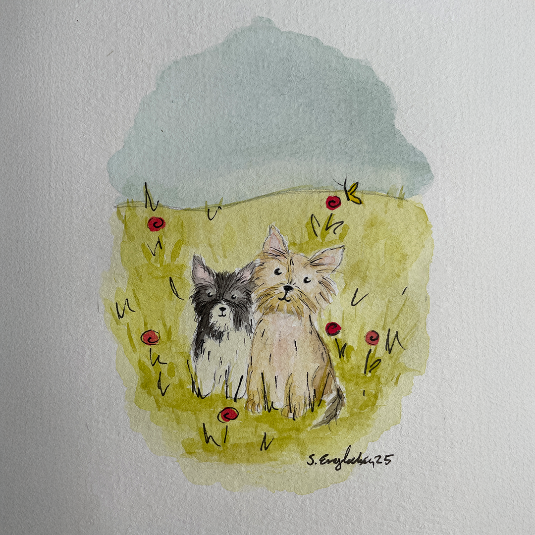 Leon en Penny - Dierenportret in aquarel