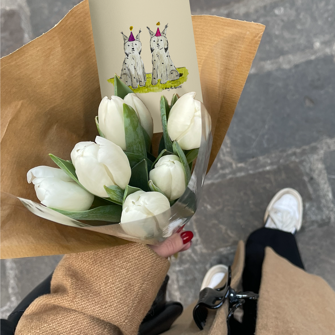 Gauper - Håndlaget bursdagskort med original kunst