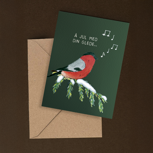 Å jul med din glede.. – håndlaget julekort med original kunst
