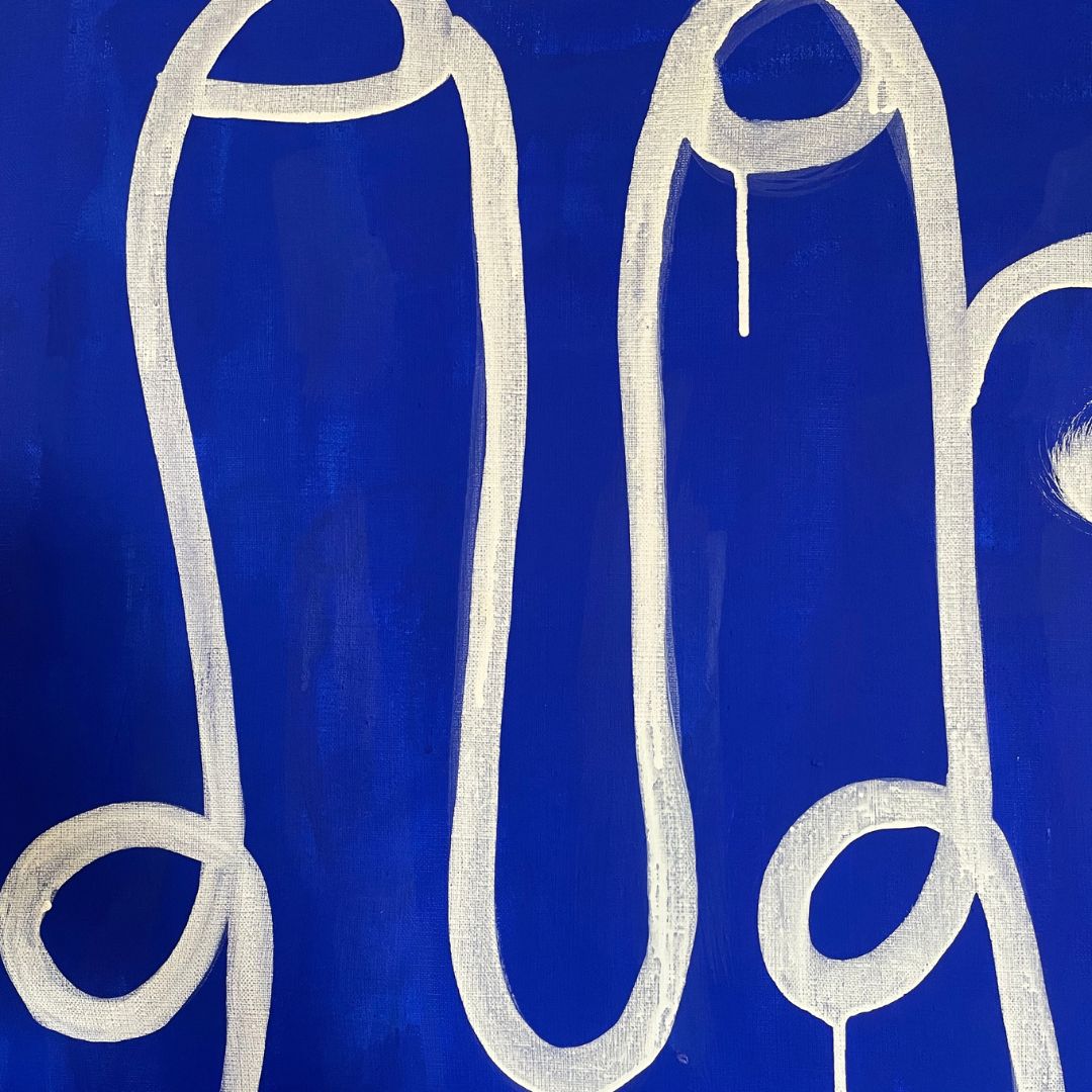 Det blå maleriet - Akryl på linlerret - 80 x 100