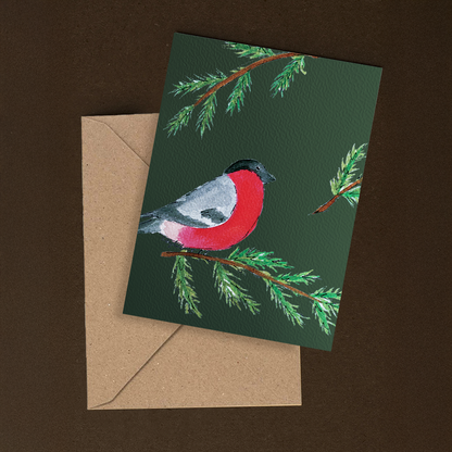 Dompap – håndlaget julekort med original kunst