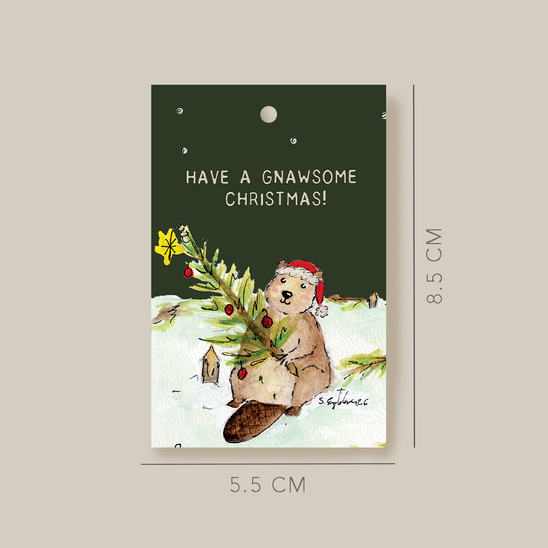 Have a gnawsome christmas - Bever - Gavelapp - Til og fra lapper - Gavemerkelapper - Merkelapper til jul