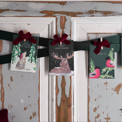 Merry Christmoose – handgemaakte kerstkaart met origineel kunstwerk