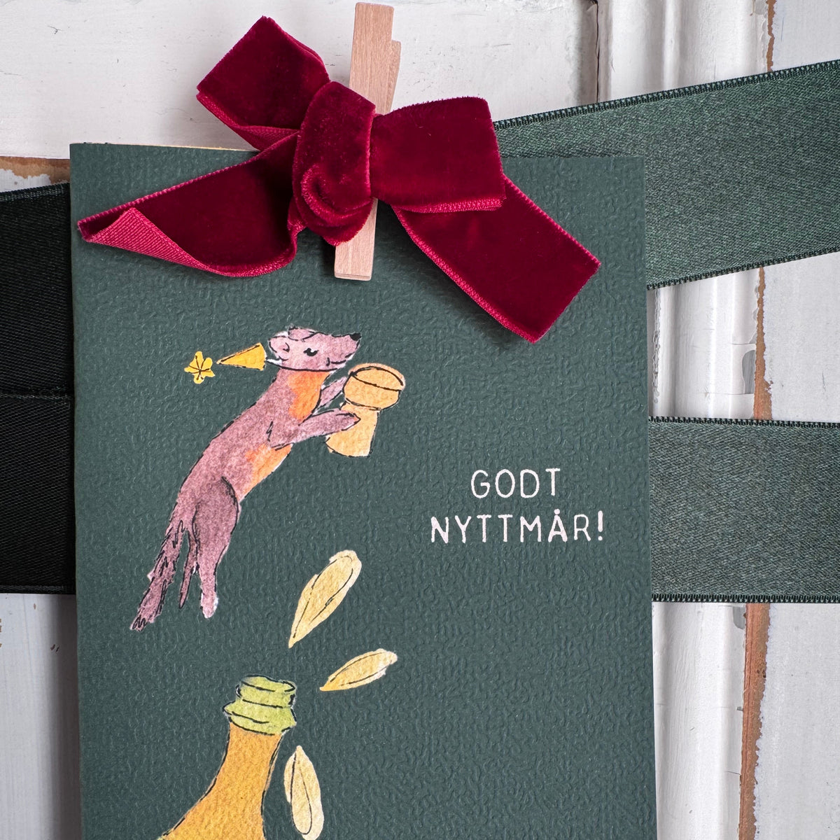 Merry Christmoose – handmade Christmas card with original art