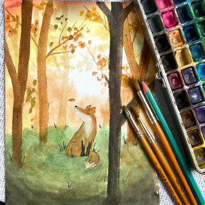 Paint and sip | Rev i høstlandskap! 🦊🍂