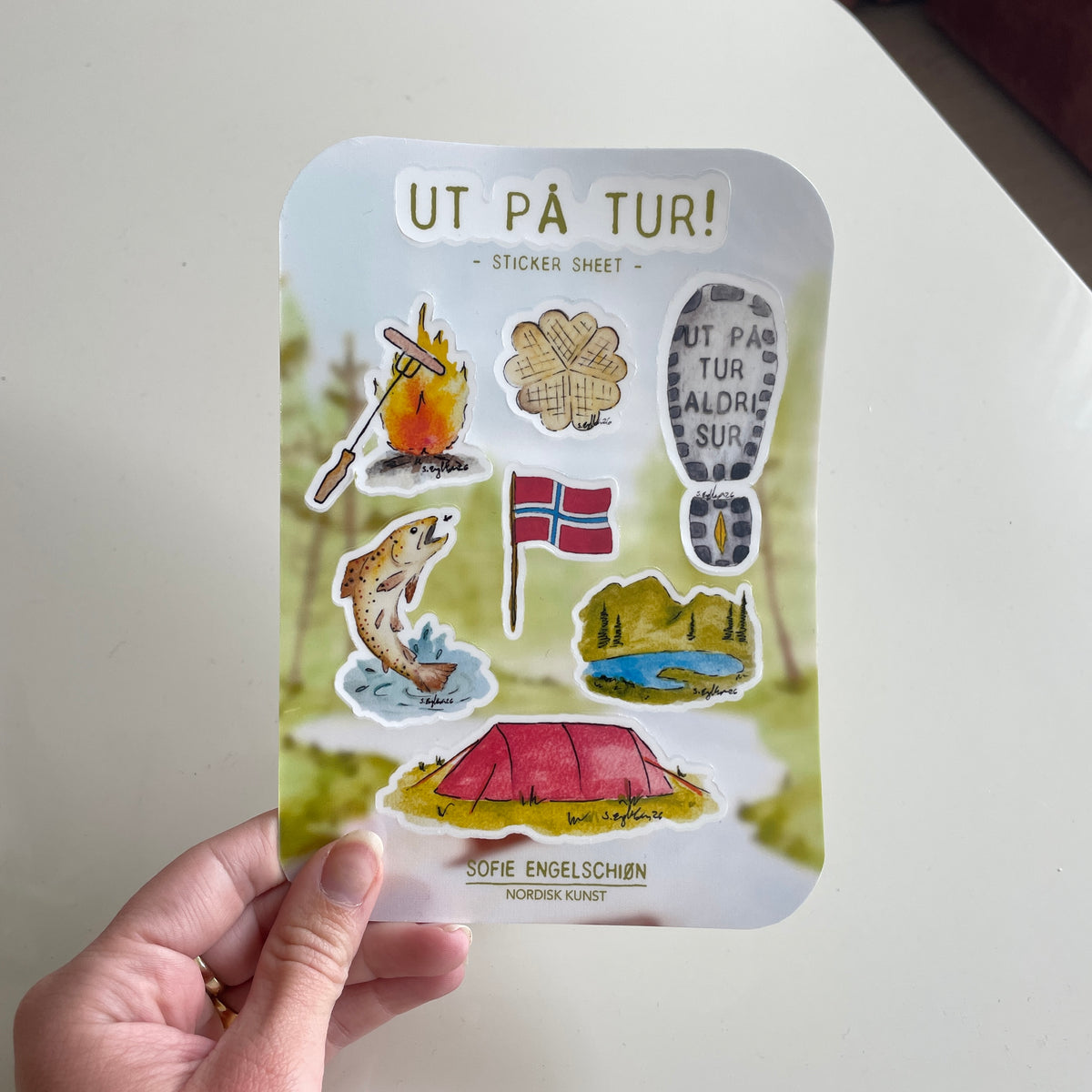 Ut på tur - Stickersheet - Norske klistremerker - Typisk norsk