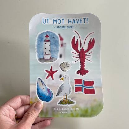 Ut mot havet - Stickersheet - Norske klistremerker - Typisk norsk