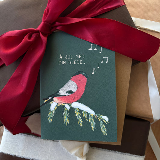 Merry Christmoose – handgemaakte kerstkaart met origineel kunstwerk