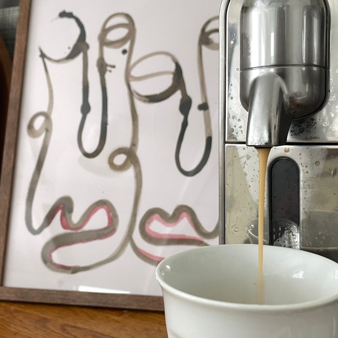 Kaffeslabberas - Originaltkunstverk - multimediamaleri