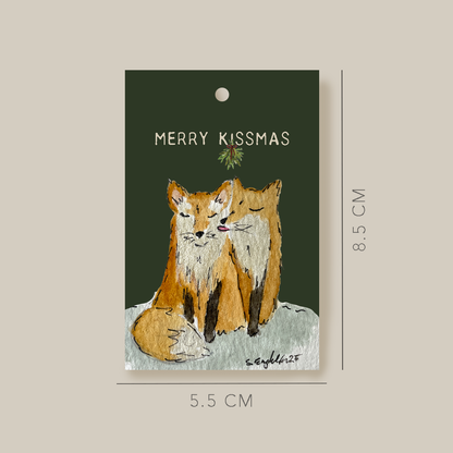 Merry kissmas - Rev - Gavelapp - Til og fra lapper - Gavemerkelapper - Merkelapper til jul