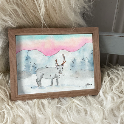 Reinsdyr - A5 trykk - Kunsttrykk
