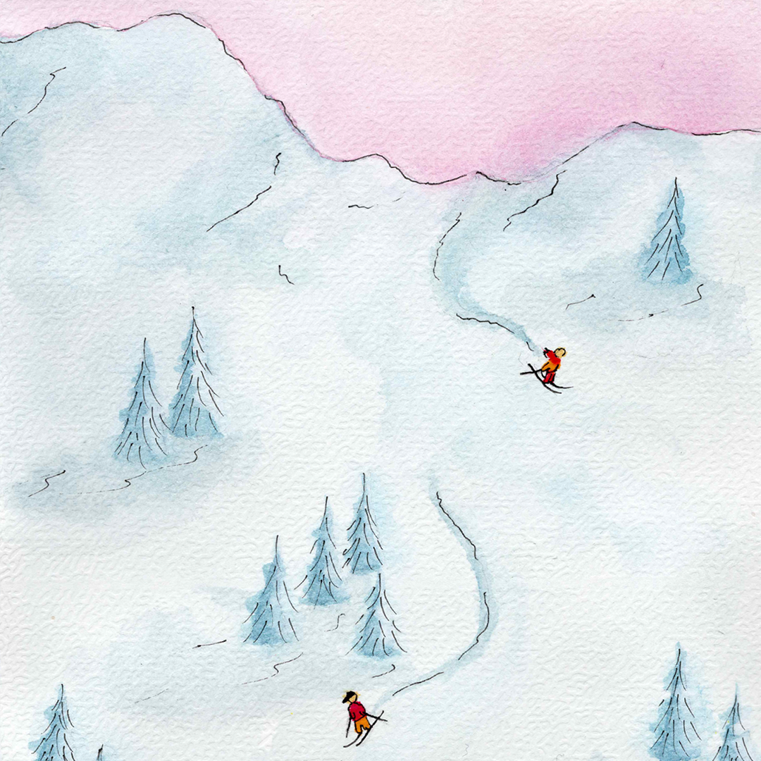 Skitur - A5 trykk - Kunsttrykk