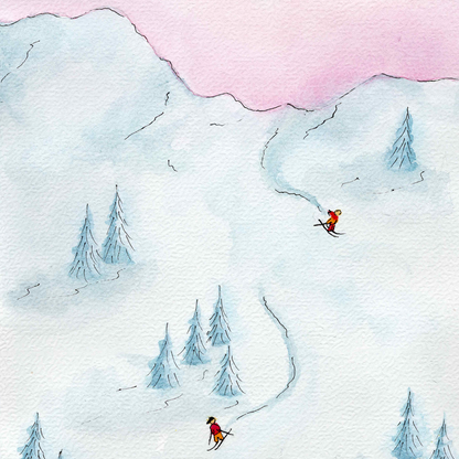 Skitur - A5 trykk - Kunsttrykk