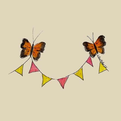 Bursdagskort - sommerfugl  – akvarell | Party Animals