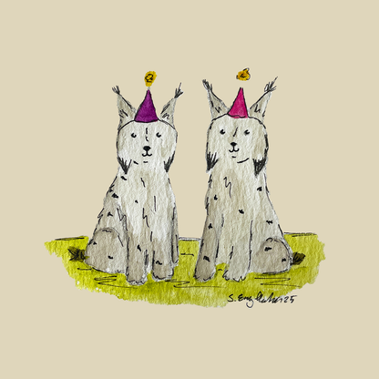 Gauper - Håndlaget bursdagskort med original kunst