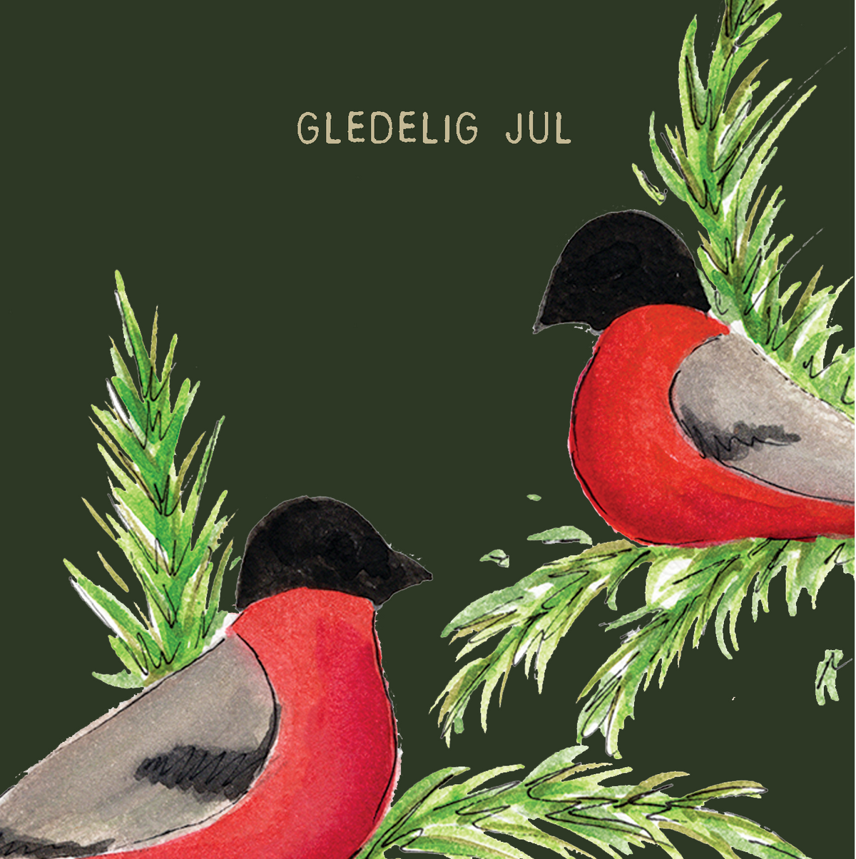 Merry Christmoose – handgemaakte kerstkaart met origineel kunstwerk
