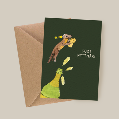 Merry Christmoose – handmade Christmas card with original art