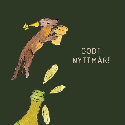 Merry Christmoose – handgemaakte kerstkaart met origineel kunstwerk