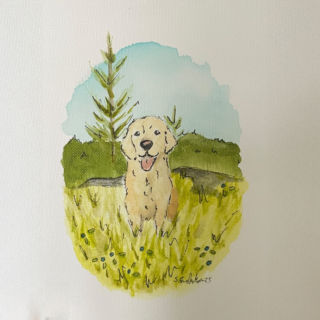 Louie – Dierenportret op bestelling - Aquarel