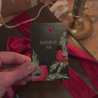 Gledelig jul - Dompap- Gavelapp - Til og fra lapper - Gavemerkelapper - Merkelapper til jul