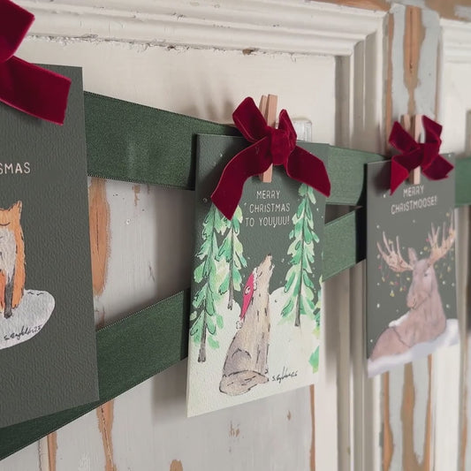 Merry Christmoose – handgemaakte kerstkaart met origineel kunstwerk