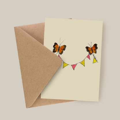 Bursdagskort - sommerfugl  – akvarell | Party Animals