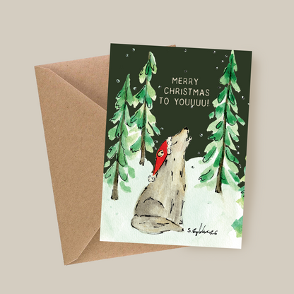 Merry Christmoose – handmade Christmas card with original art